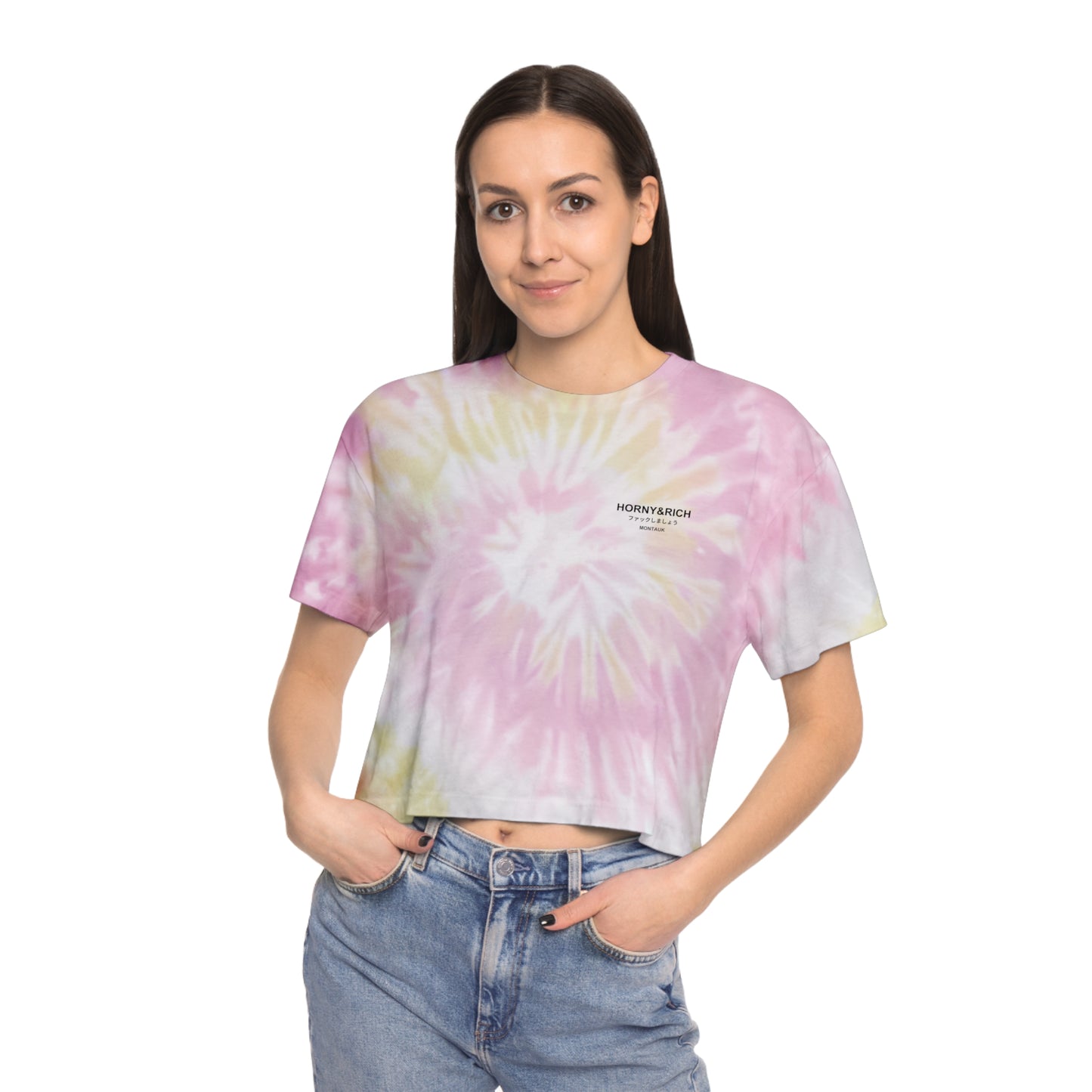 Horny & Rich Japanese Crop Tee - Rose