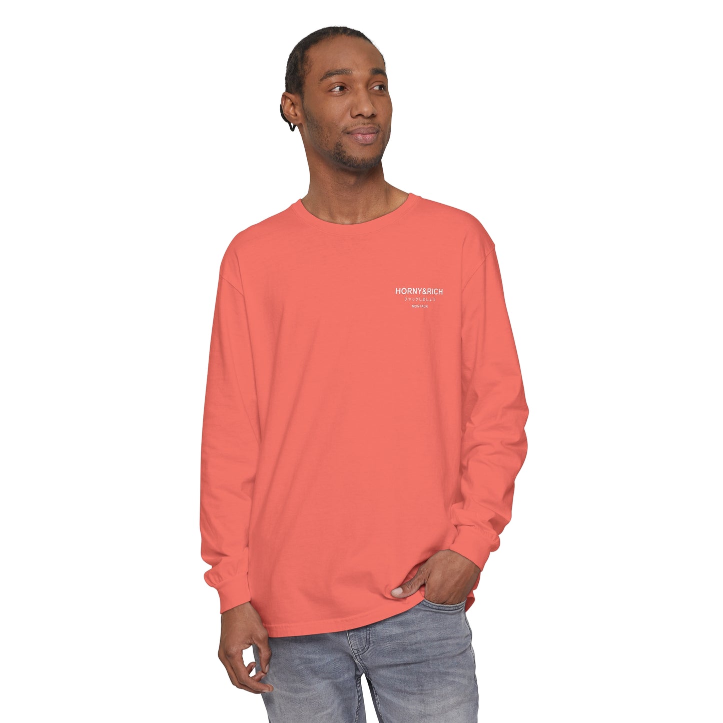 Long Sleeve Japanese Crew Neck - Salmon