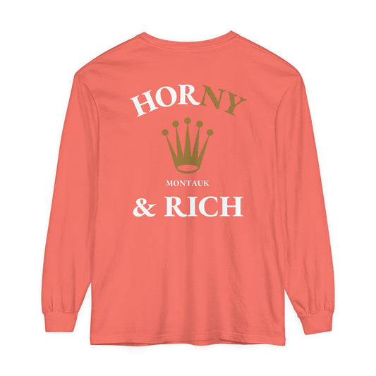 Long Sleeve Crown T-Shirt - Salmon