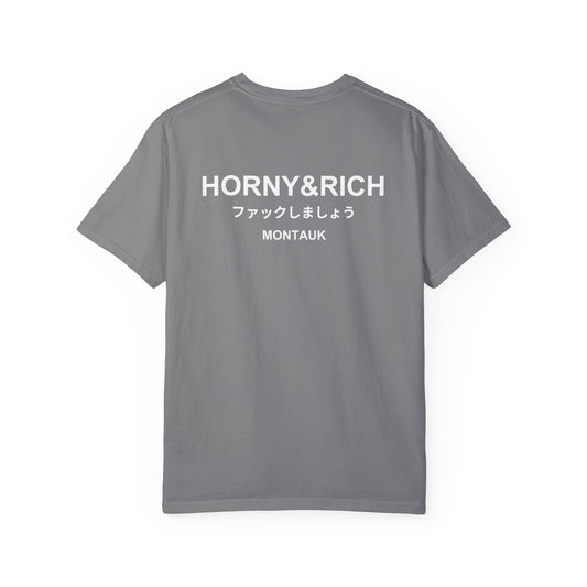 Horny & Rich Japanese T-Shirt - Grey