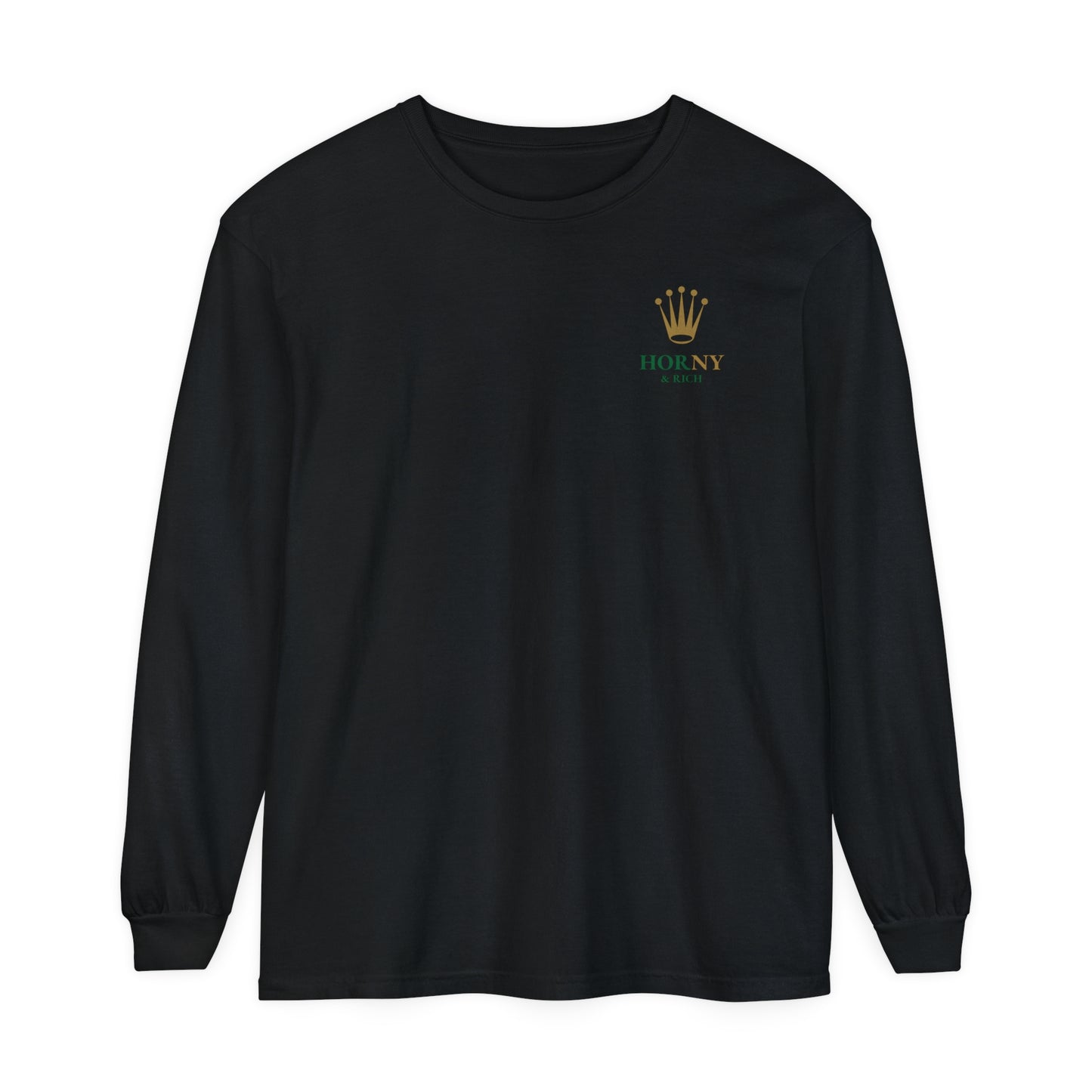 Long Sleeve Crown T-Shirt - Black