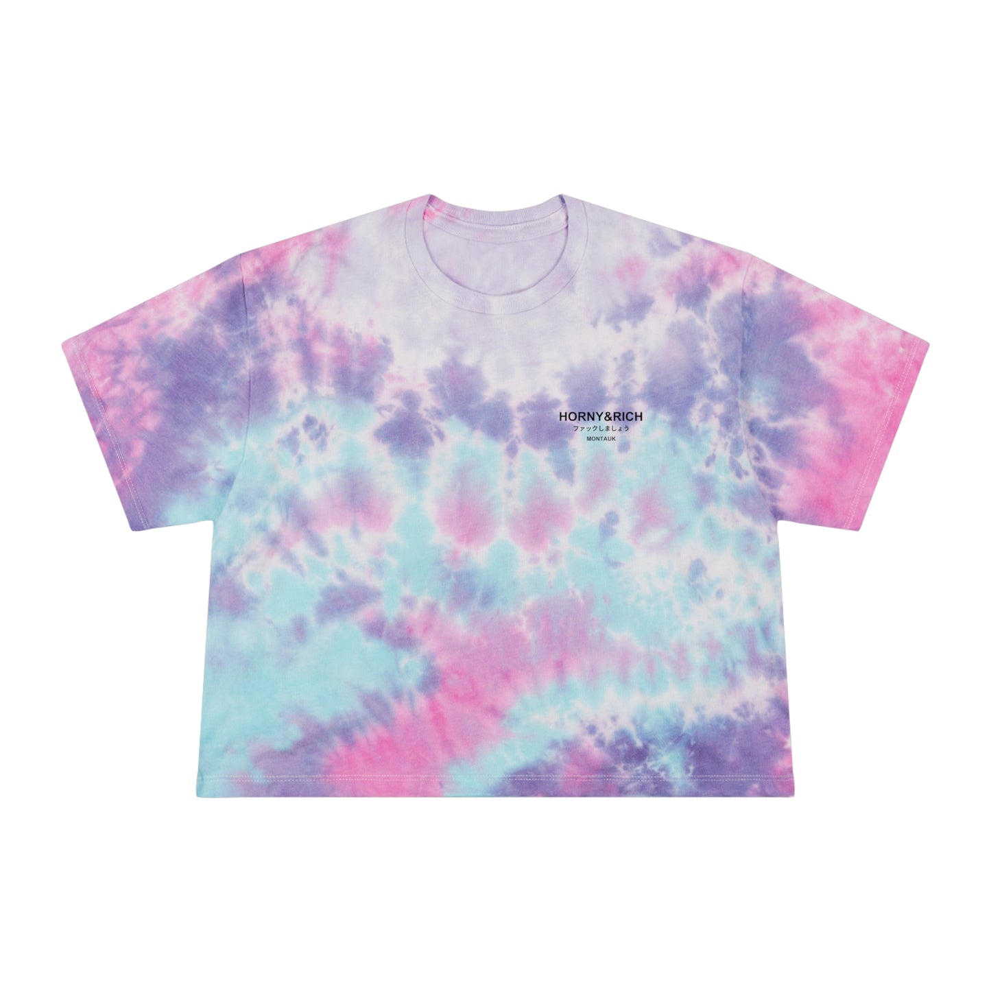 Horny & Rich Japanese Crop Tee - Cotton Candy