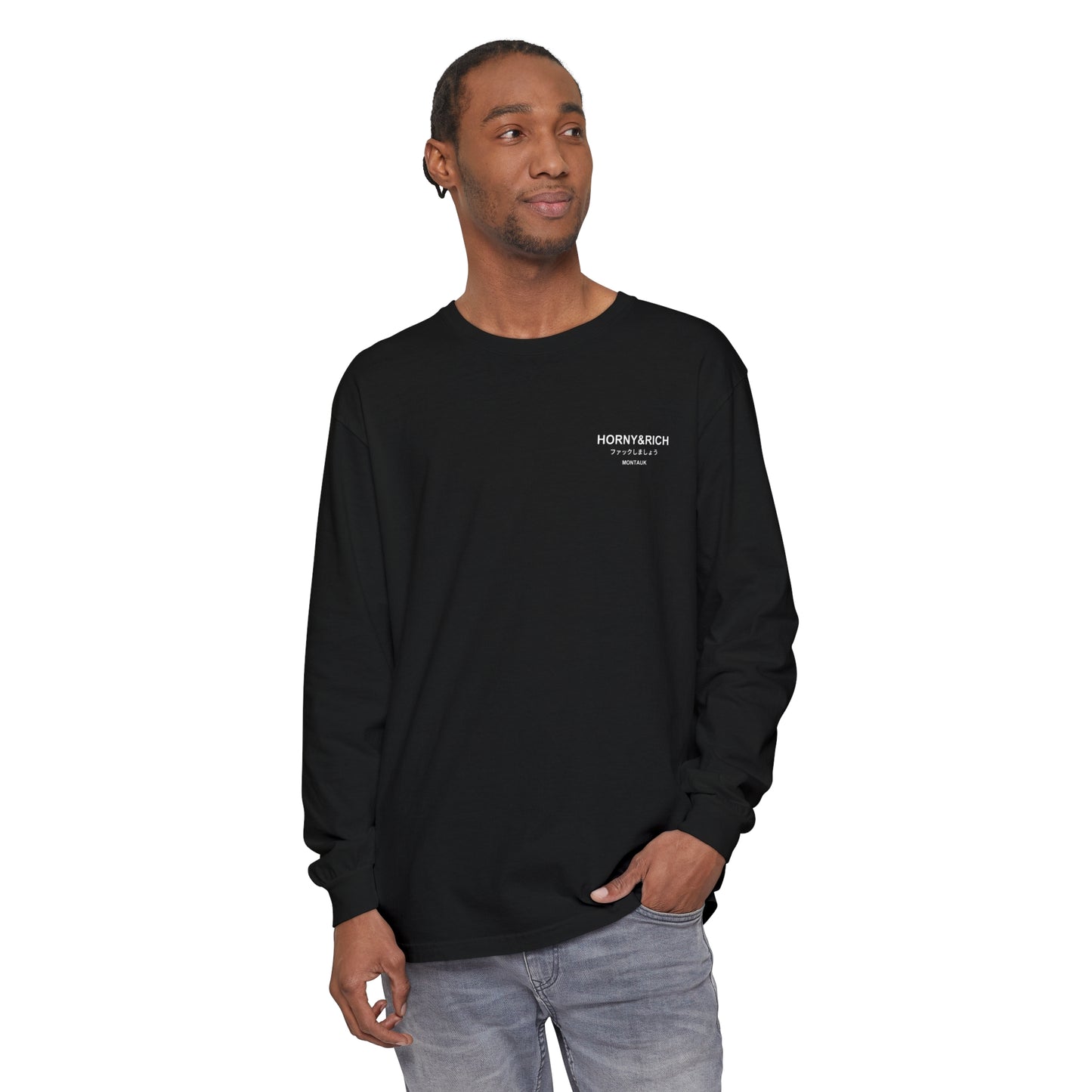 Long Sleeve Japanese Crew Neck - Black