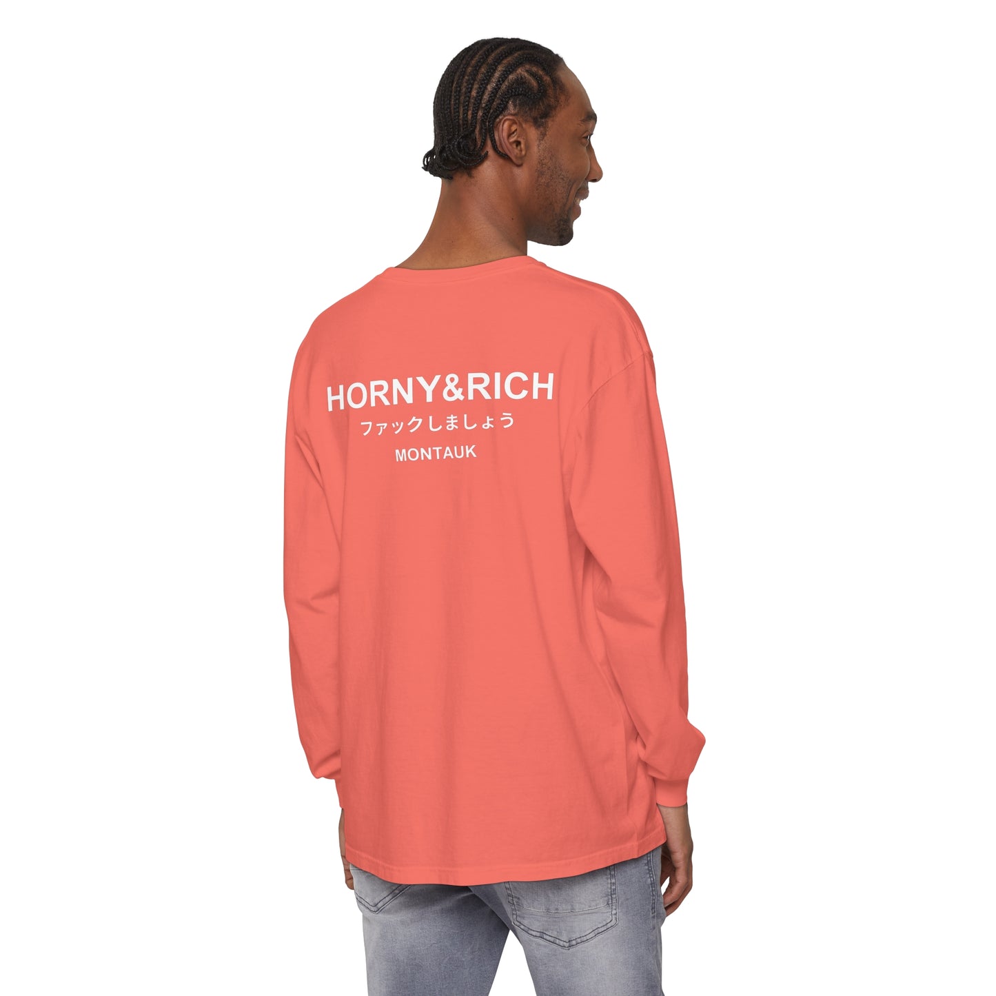 Long Sleeve Japanese Crew Neck - Salmon