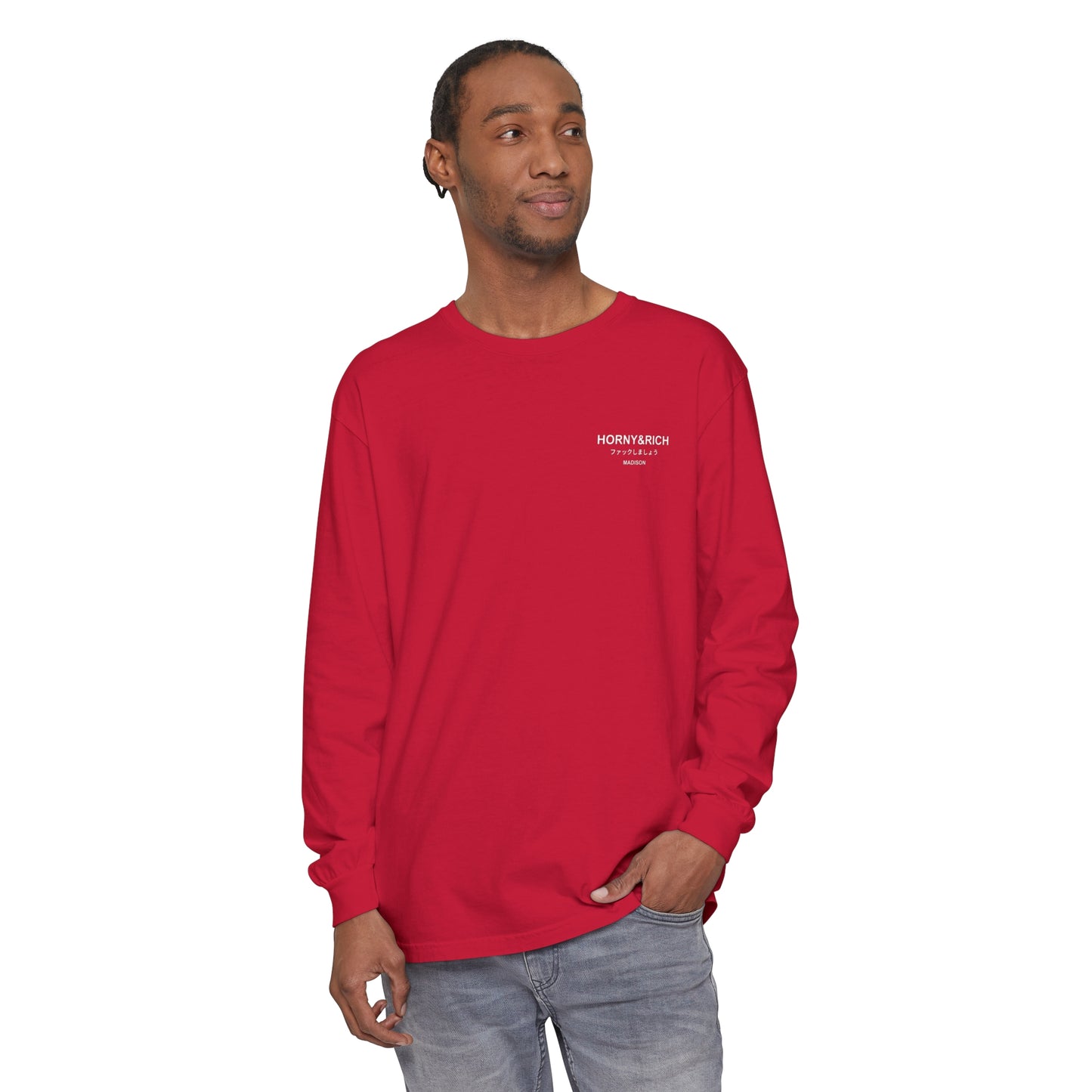 Long Sleeve Japanese Crew Neck - Madison Red