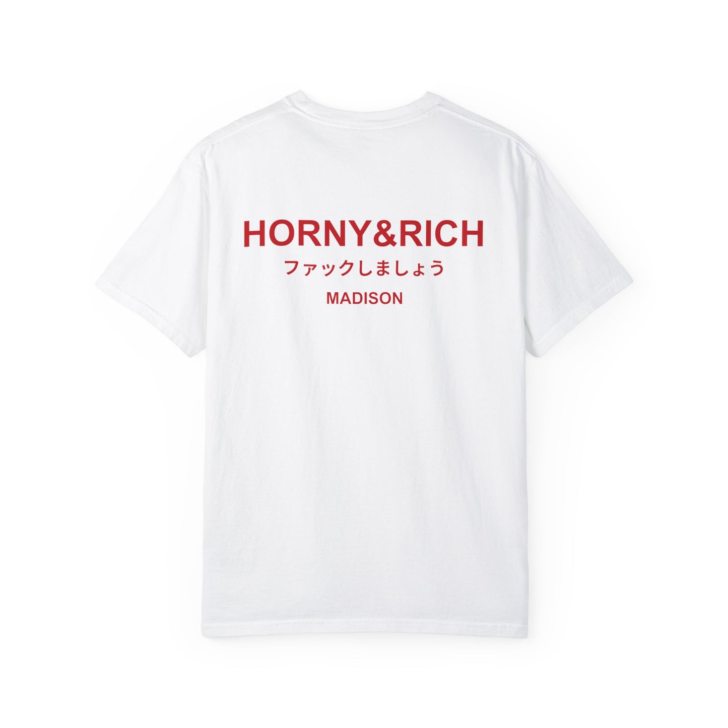 Horny & Rich Japanese T-Shirt - Madison White