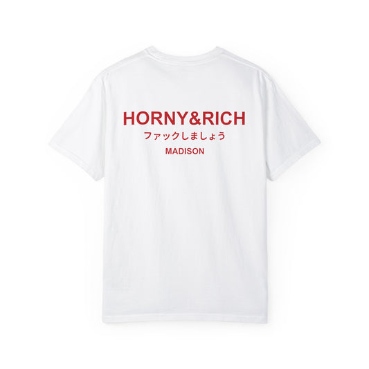 Horny & Rich Japanese T-Shirt - Madison White