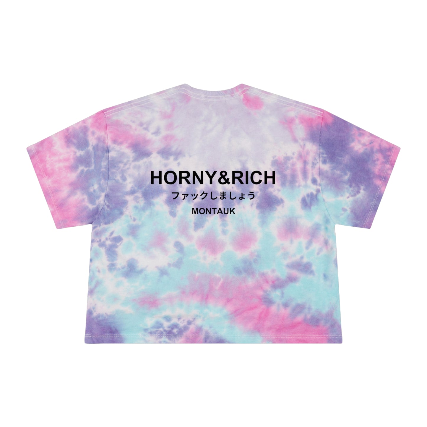 Horny & Rich Japanese Crop Tee - Cotton Candy